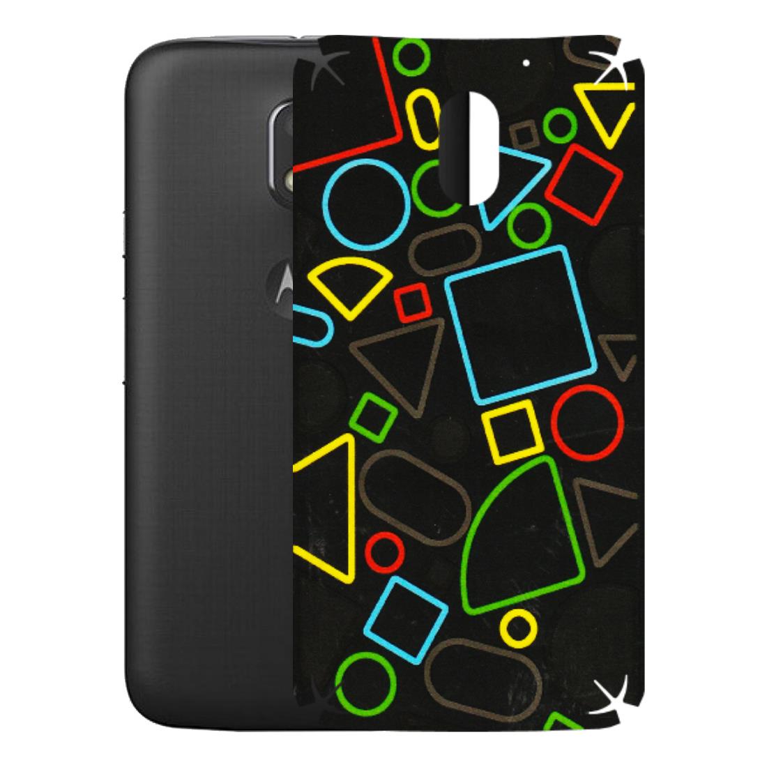 Motorola Phone Skins (All Models) - Black Shapes - 3D Embossed Finish (L-131) Motorola Moto E3 Power