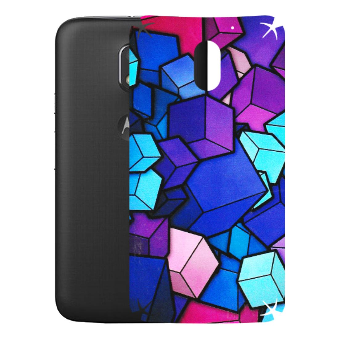 Motorola Phone Skins (All Models) - Cube Doodle - 3D Embossed Finish (L-141) Motorola Moto E3 Power