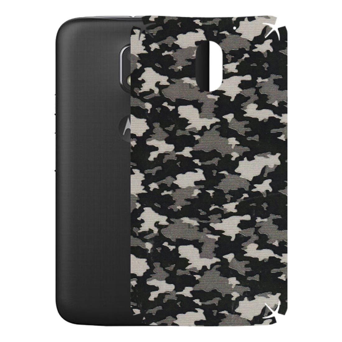 Motorola Phone Skins (All Models) - Black/Grey Camoflaunge - 3D Embossed Finish (L-142) Motorola Moto E3 Power