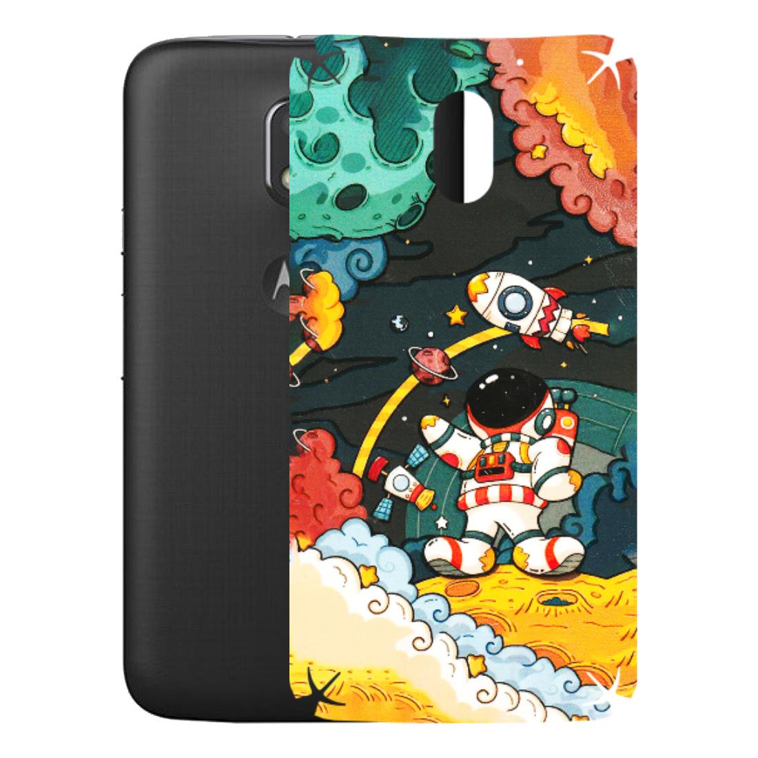 Motorola Phone Skins (All Models) - Astronauts & Spaceship - 3D Embossed Finish (L-145) Motorola Moto E3 Power