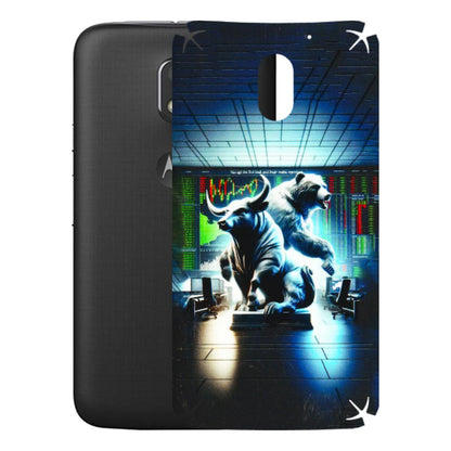 Motorola Phone Skins (All Models) - Stock Market Sensex Bear vs Bulls - 3D Embossed Finish (L-15) Motorola Moto E3 Power