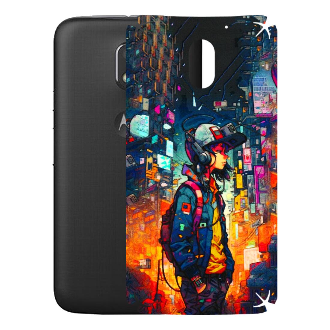 Motorola Phone Skins (All Models) - Street Anime Guy - 3D Embossed Finish (L-158) Motorola Moto E3 Power