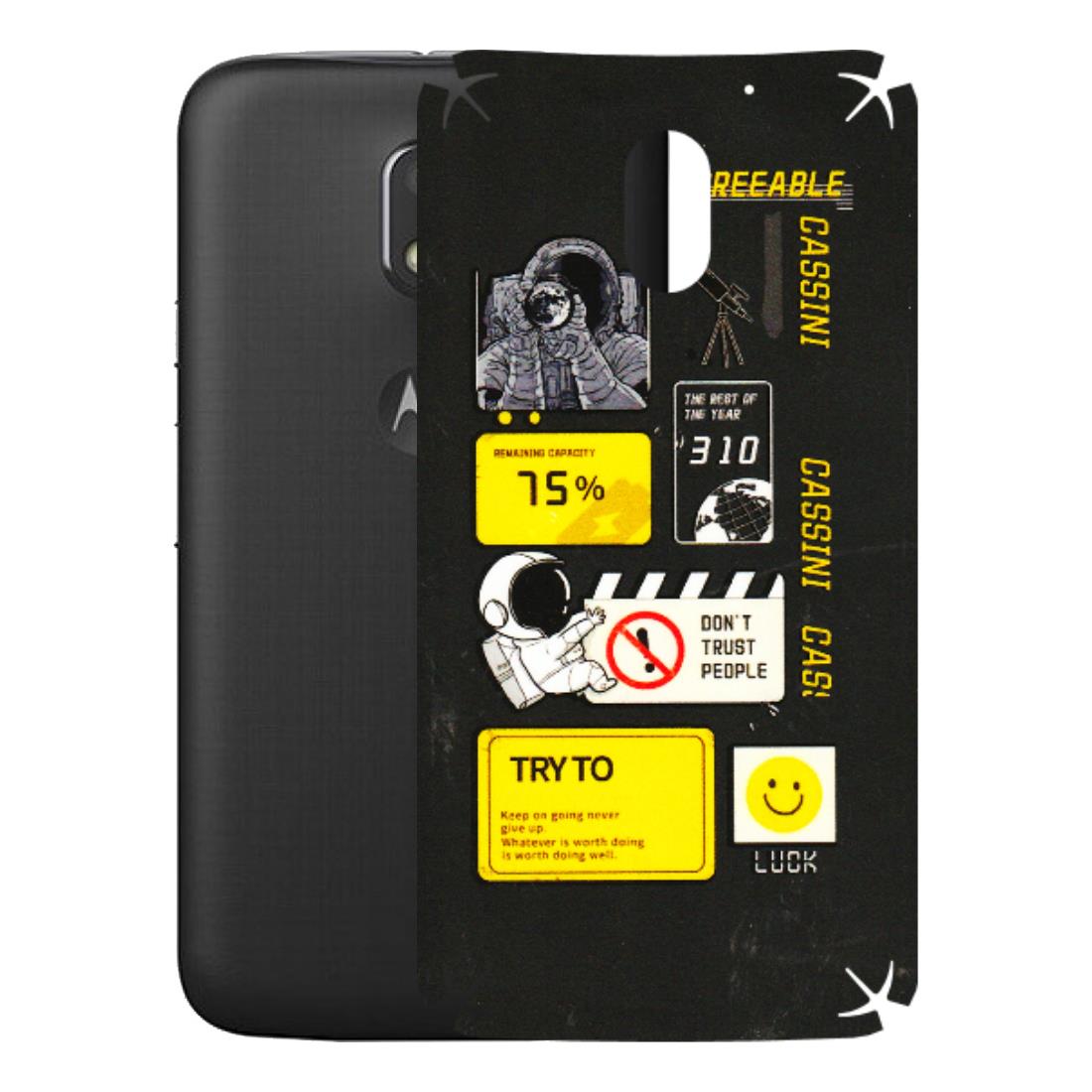Motorola Phone Skins (All Models) - Black Cassini - 3D Embossed Finish (L-161) Motorola Moto E3 Power