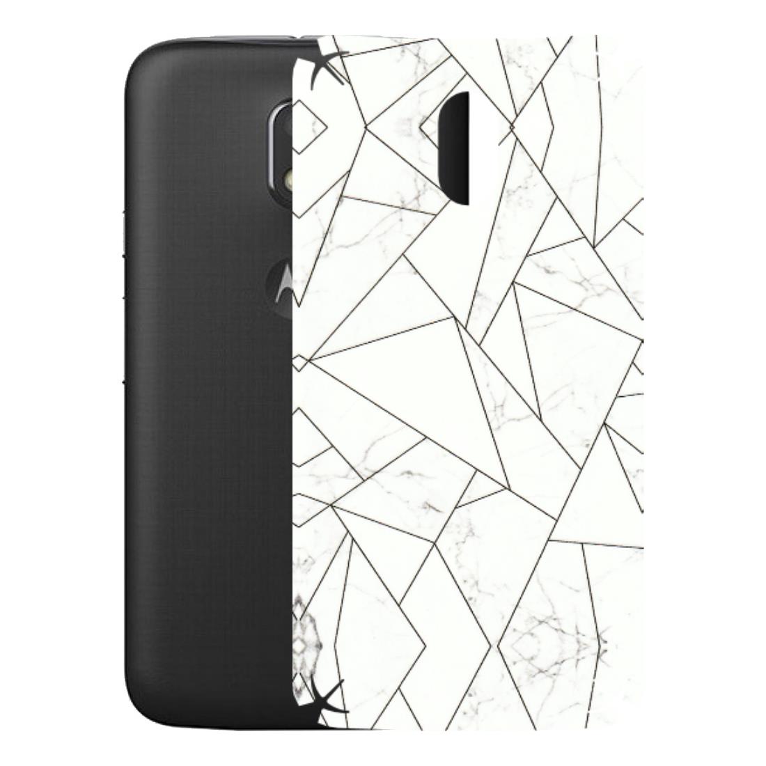 Motorola Phone Skins (All Models) - Luxury White Marble Effect - 3D Embossed Finish (L-168) Motorola Moto E3 Power