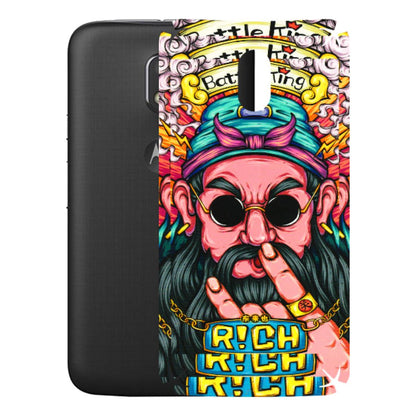 Motorola Phone Skins (All Models) - Battle King Dude Face - 3D Embossed Finish (L-178) Motorola Moto E3 Power