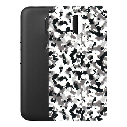 Motorola Phone Skins (All Models) - White Black Camouflage - 3D Embossed Finish (L-18) Motorola Moto E3 Power