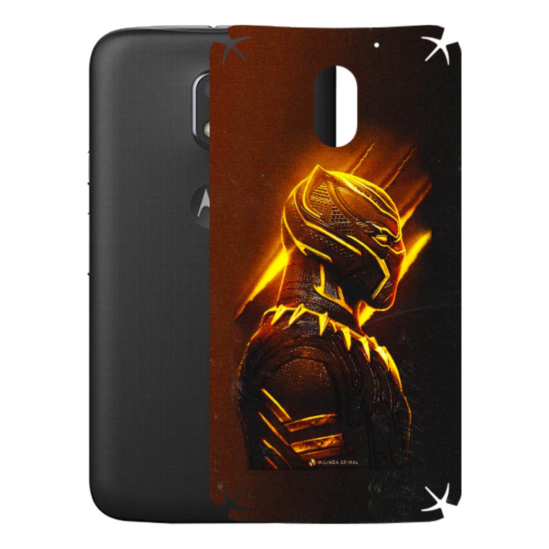 Motorola Phone Skins (All Models) - Gold Black Panther - 3D Embossed Finish (L-181) Motorola Moto E3 Power