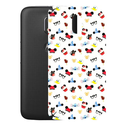 Motorola Phone Skins (All Models) - Minnie Mouse & Donald Doodles s - 3D Embossed Finish (L-194) Motorola Moto E3 Power