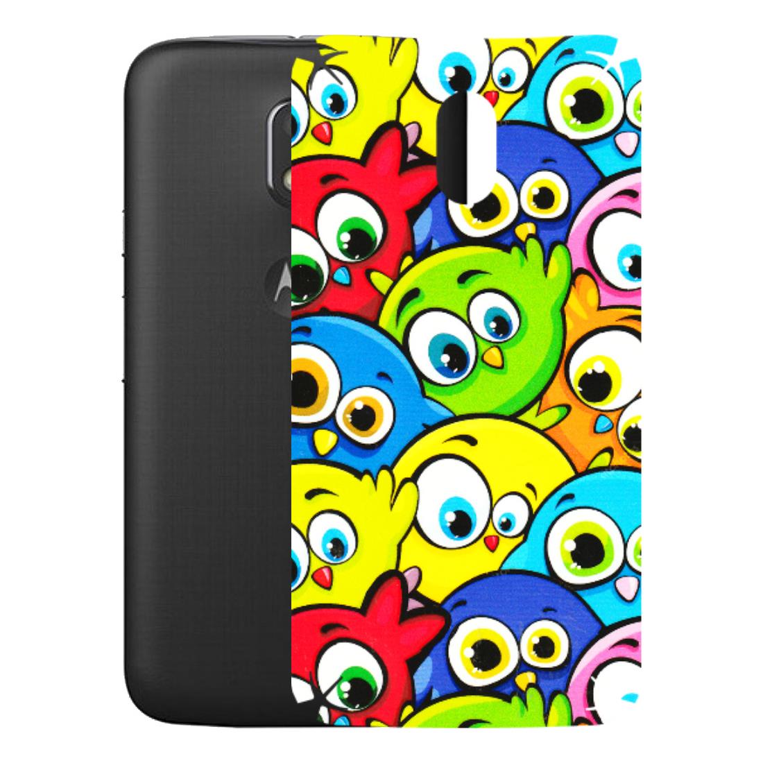 Motorola Phone Skins (All Models) - Cute Fluffy Birds - 3D Embossed Finish (L-213) Motorola Moto E3 Power