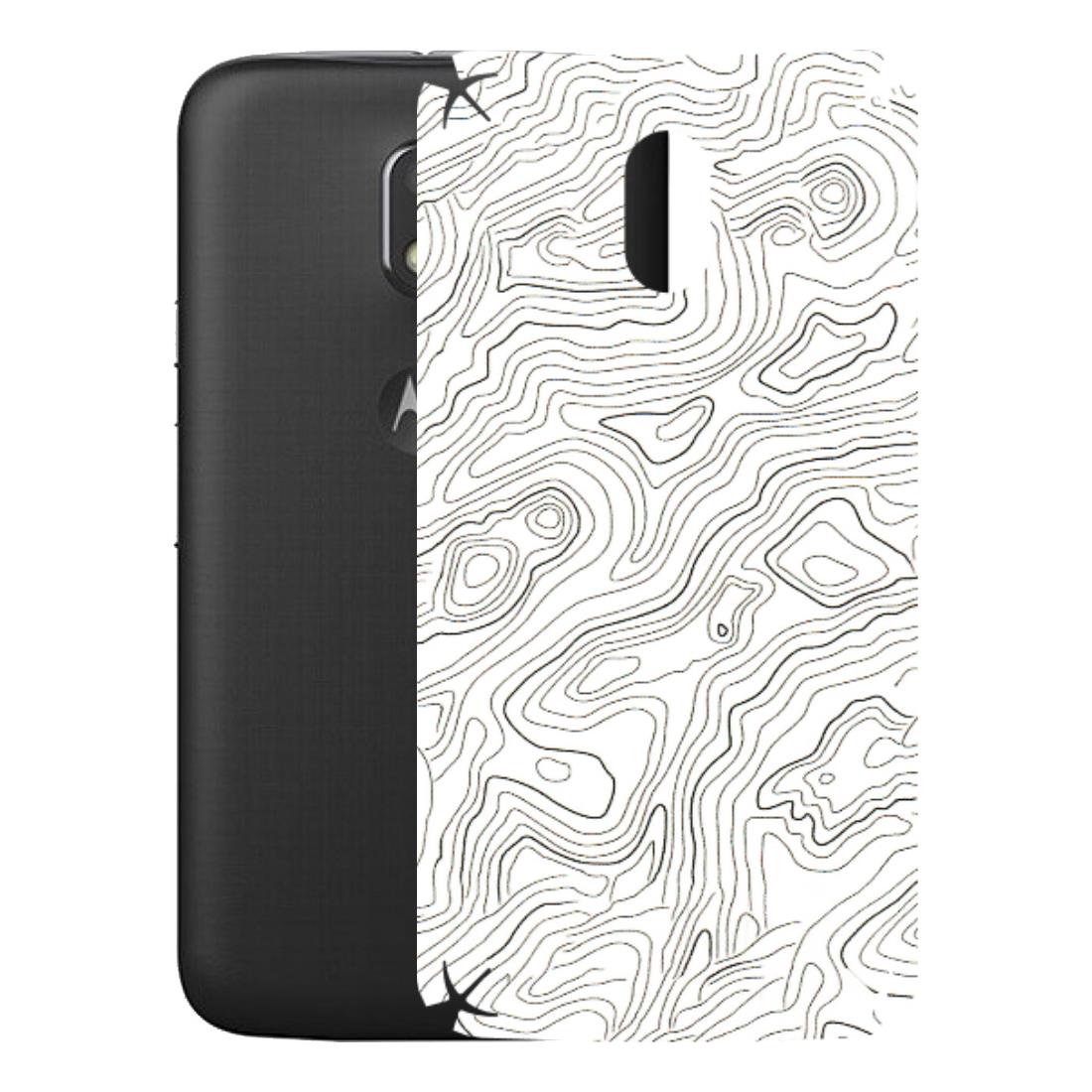 Motorola Phone Skins (All Models) - White Black Swirls - 3D Embossed Finish (L-219) Motorola Moto E3 Power