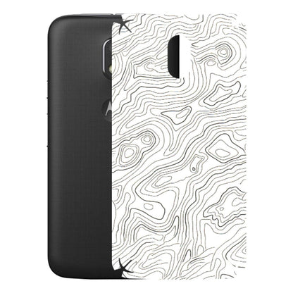 Motorola Phone Skins (All Models) - White Black Swirls - 3D Embossed Finish (L-219) Motorola Moto E3 Power