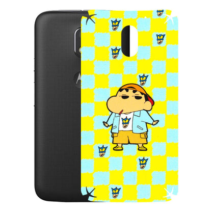 Motorola Phone Skins (All Models) - Yellow Blue Shinchan Cute - 3D Embossed Finish (L-221) Motorola Moto E3 Power