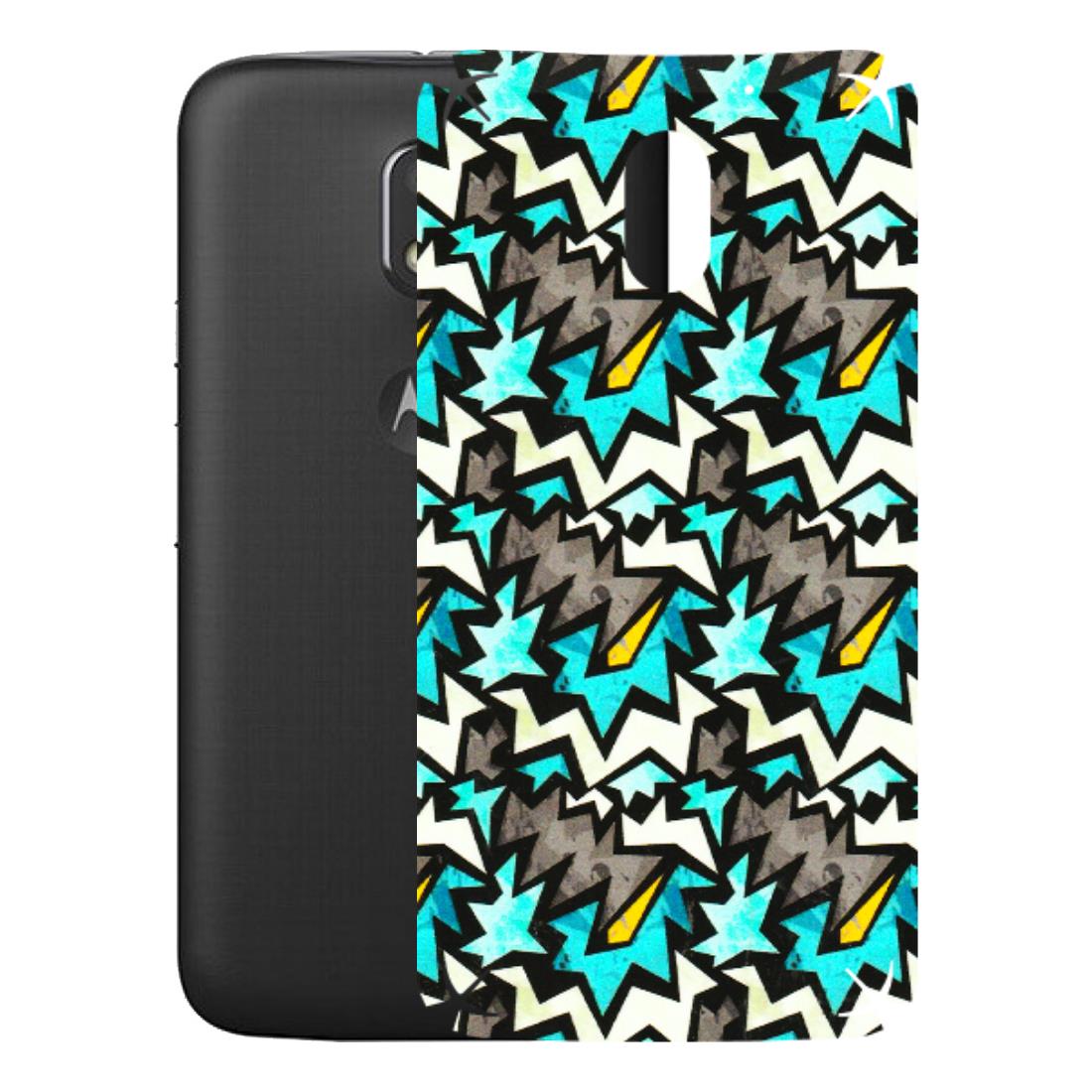 Motorola Phone Skins (All Models) - Funky Zig Zag - 3D Embossed Finish (L-223) Motorola Moto E3 Power