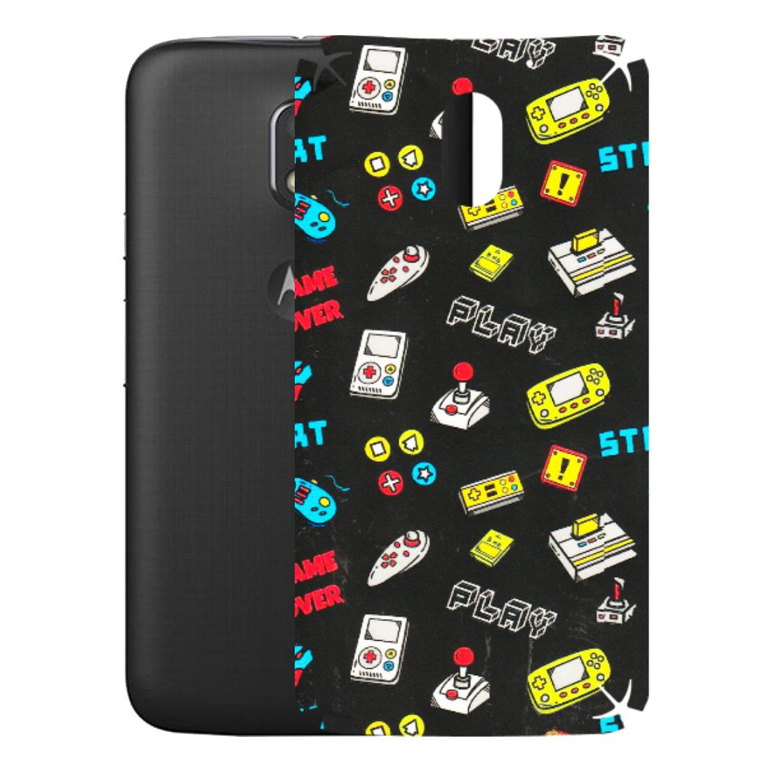 Motorola Phone Skins (All Models) - Gaming Doodles - 3D Embossed Finish (L-224) Motorola Moto E3 Power