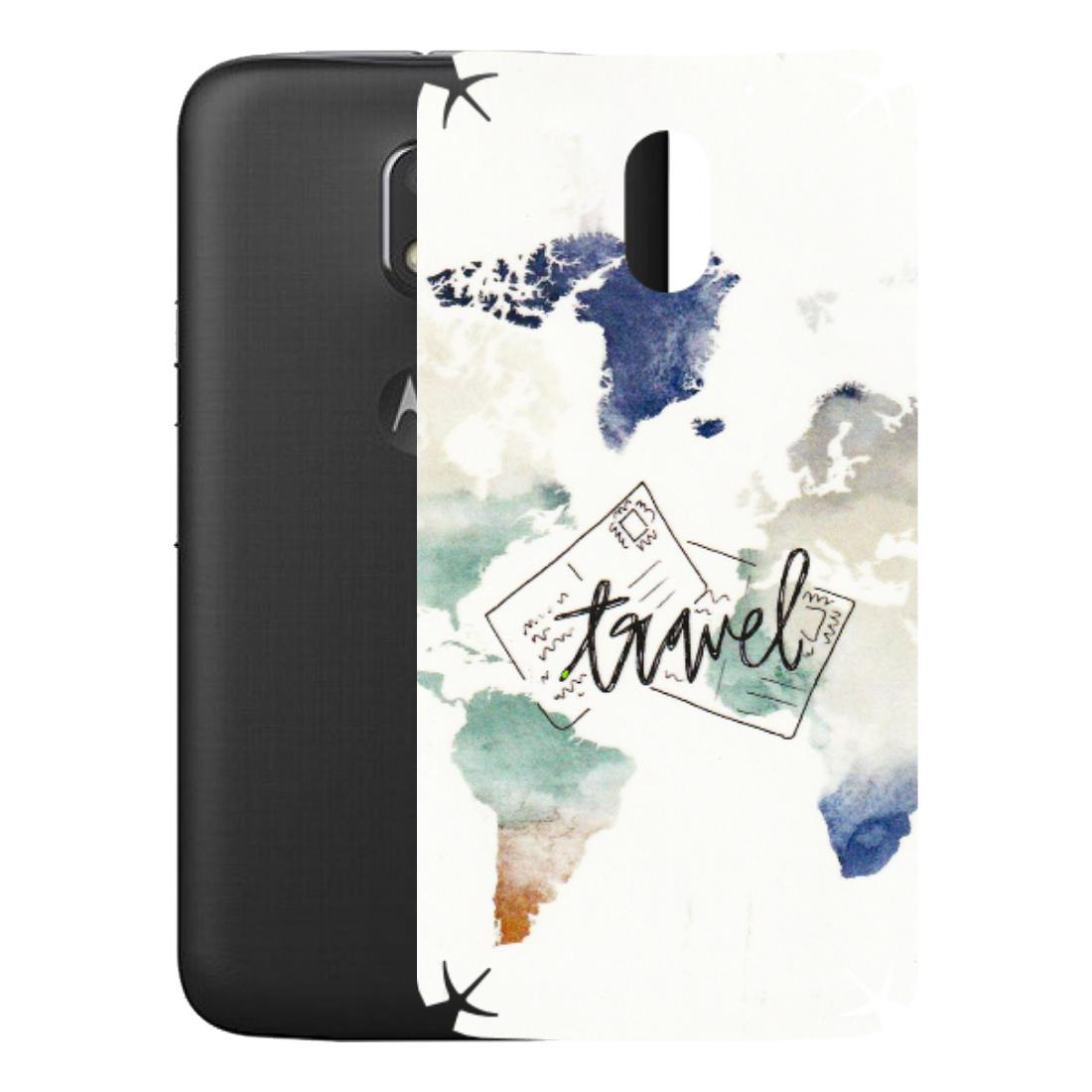Motorola Phone Skins (All Models) - Travel The World - 3D Embossed Finish (L-232) Motorola Moto E3 Power