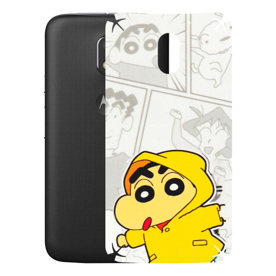 Motorola Phone Skins (All Models) - Yellow Shinchan Comic - 3D Embossed Finish (L-246) Motorola Moto E3 Power