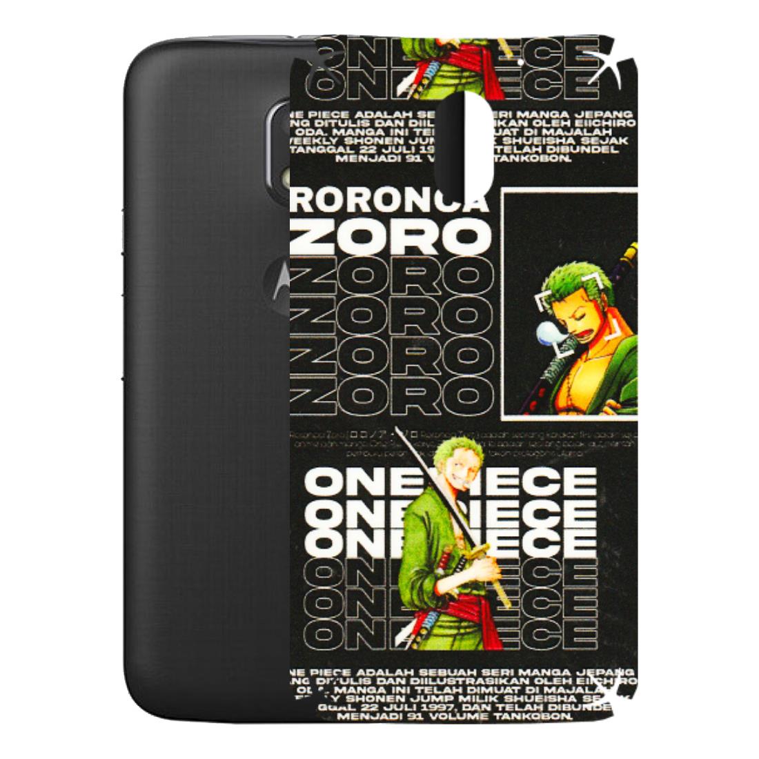Motorola Phone Skins (All Models) - One Piece Zoro - 3D Embossed Finish (L-250) Motorola Moto E3 Power