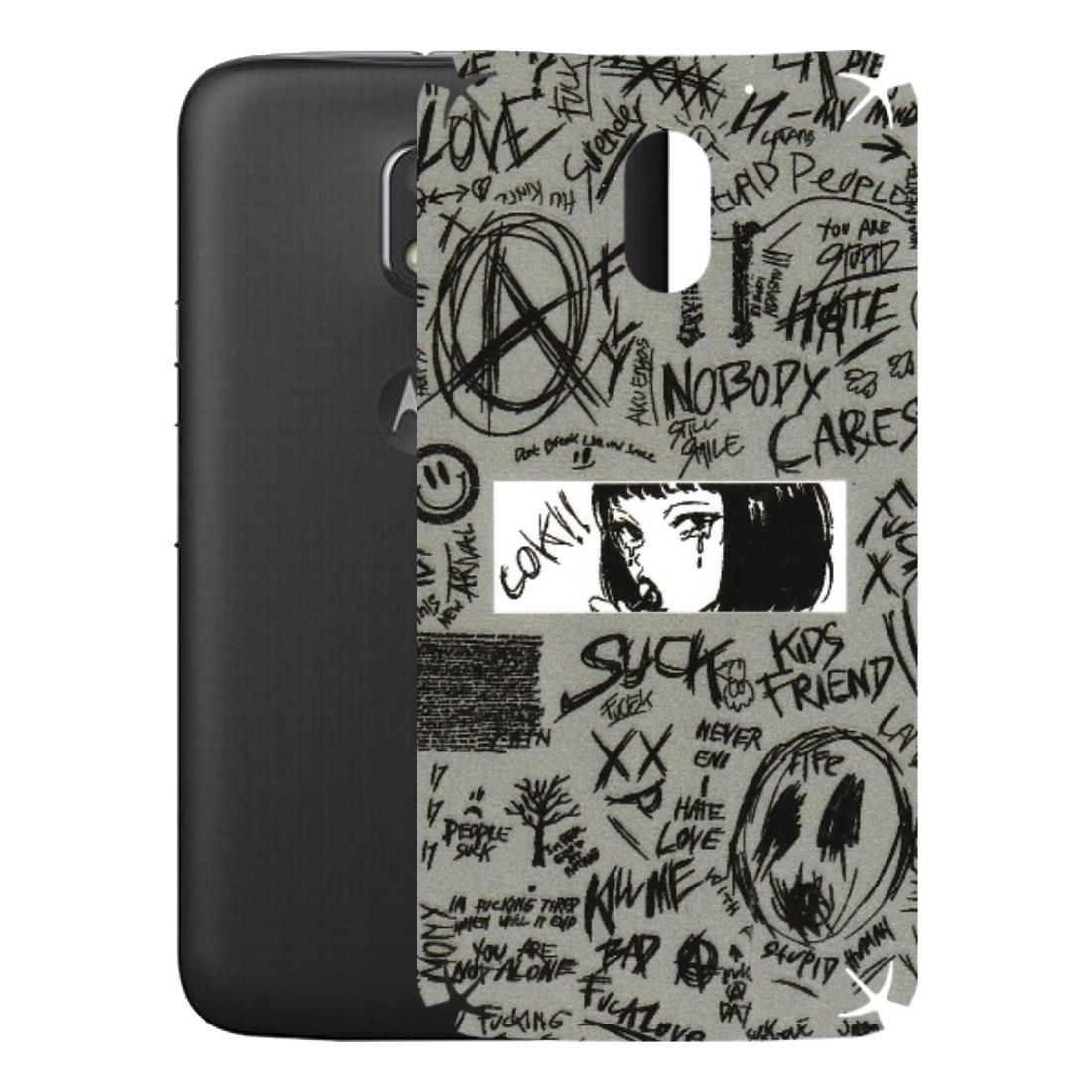 Motorola Phone Skins (All Models) - Never Have Love Anime - 3D Embossed Finish (L-260) Motorola Moto E3 Power