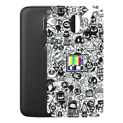 Motorola Phone Skins (All Models) - Doodles Positive Art - 3D Embossed Finish (L-263) Motorola Moto E3 Power