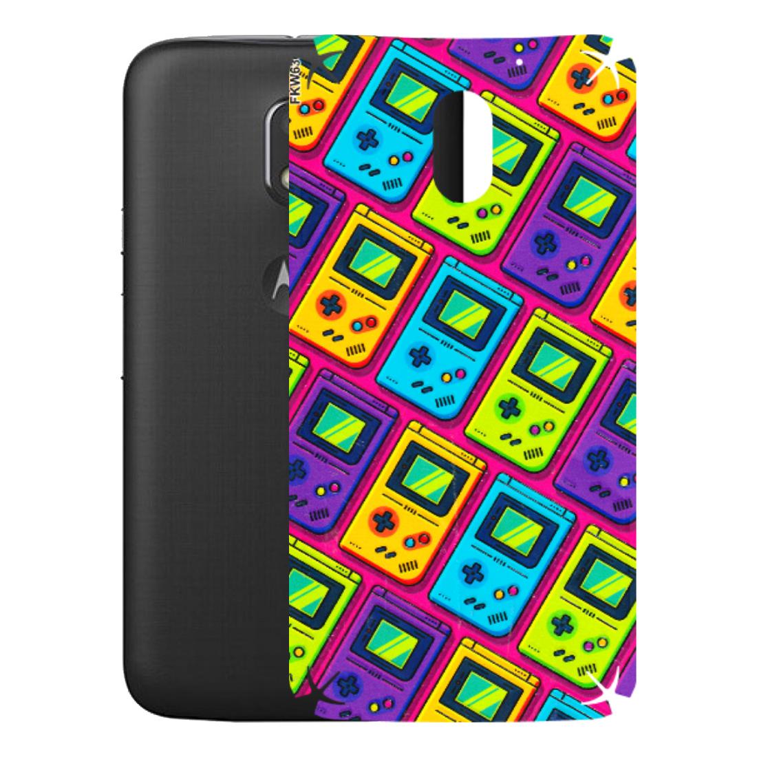 Motorola Phone Skins (All Models) - Gameboy Colourful - 3D Embossed Finish (L-266) Motorola Moto E3 Power