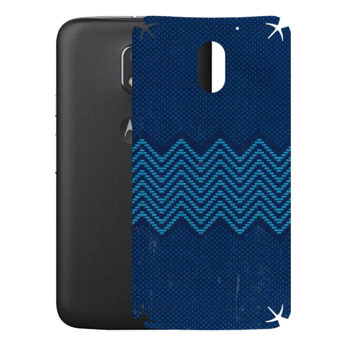 Motorola Phone Skins (All Models) - Blue Sober Waves - 3D Embossed Finish (L-306) Motorola Moto E3 Power