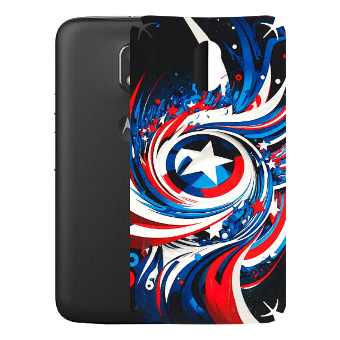 Motorola Phone Skins (All Models) - Captain America Logo - 3D Embossed Finish (L-307) Motorola Moto E3 Power