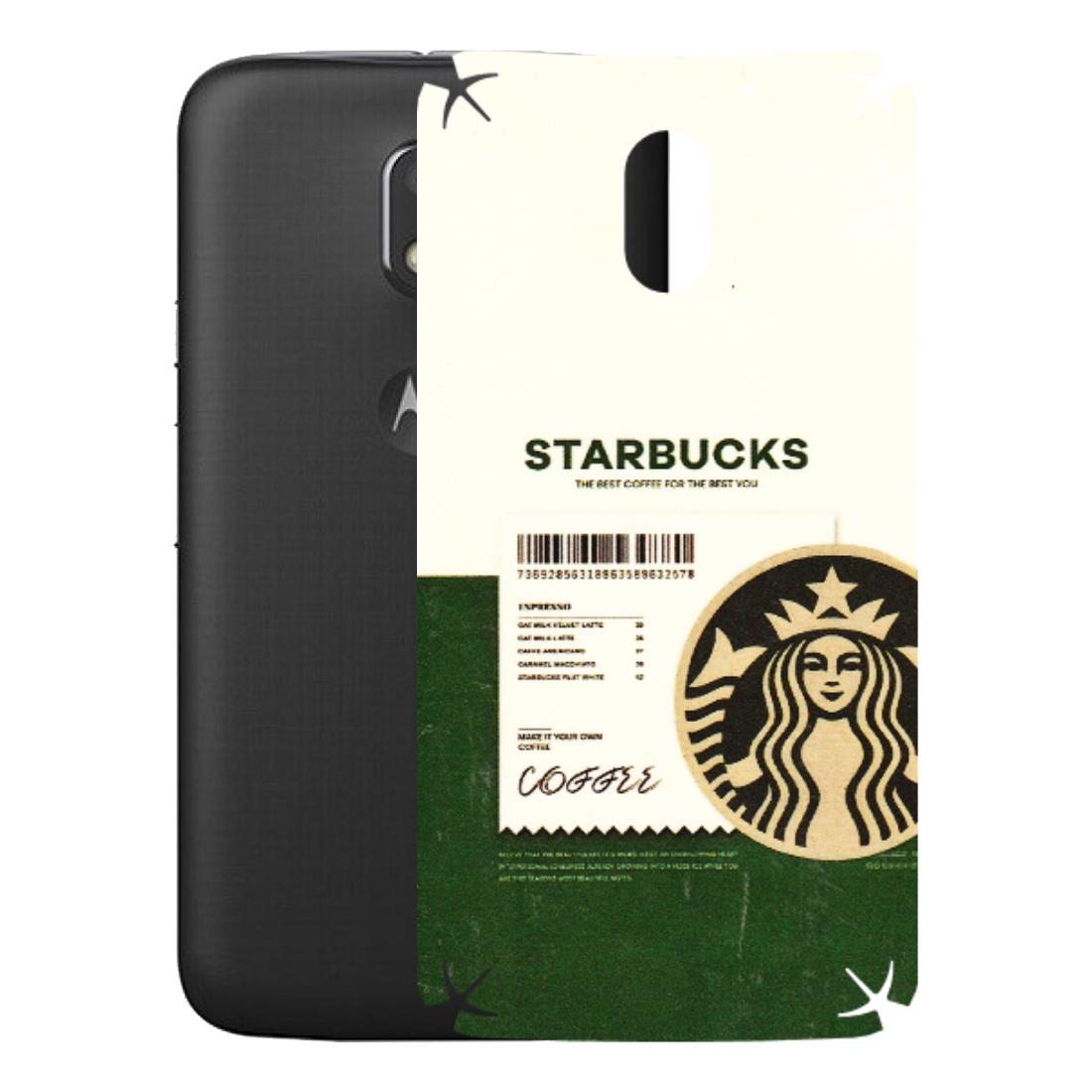 Motorola Phone Skins (All Models) - Starbucks Barcode - 3D Embossed Finish (L-308) Motorola Moto E3 Power