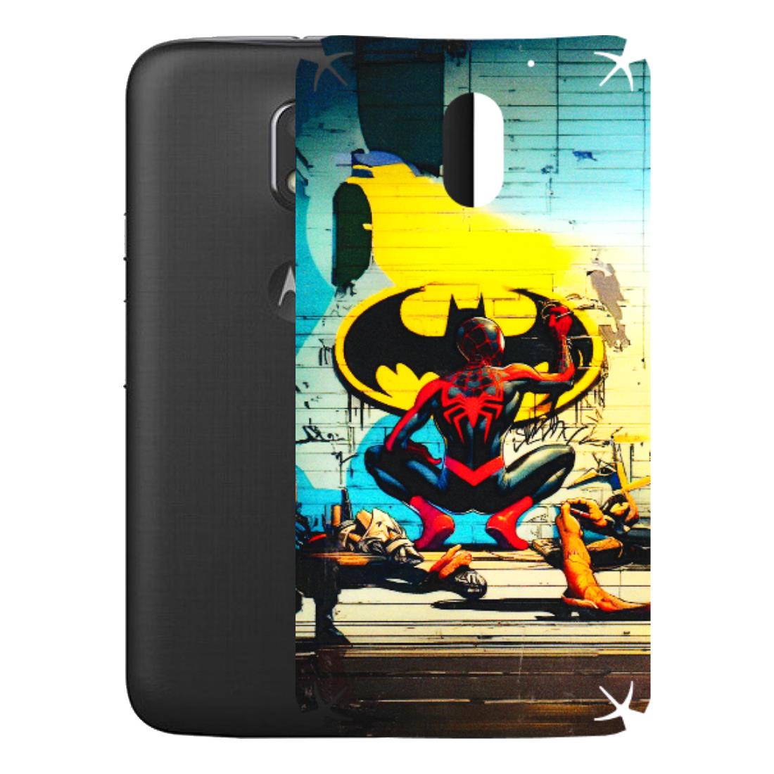 Motorola Phone Skins (All Models) - New Spiderman Bat Logo - 3D Embossed Finish (L-309) Motorola Moto E3 Power