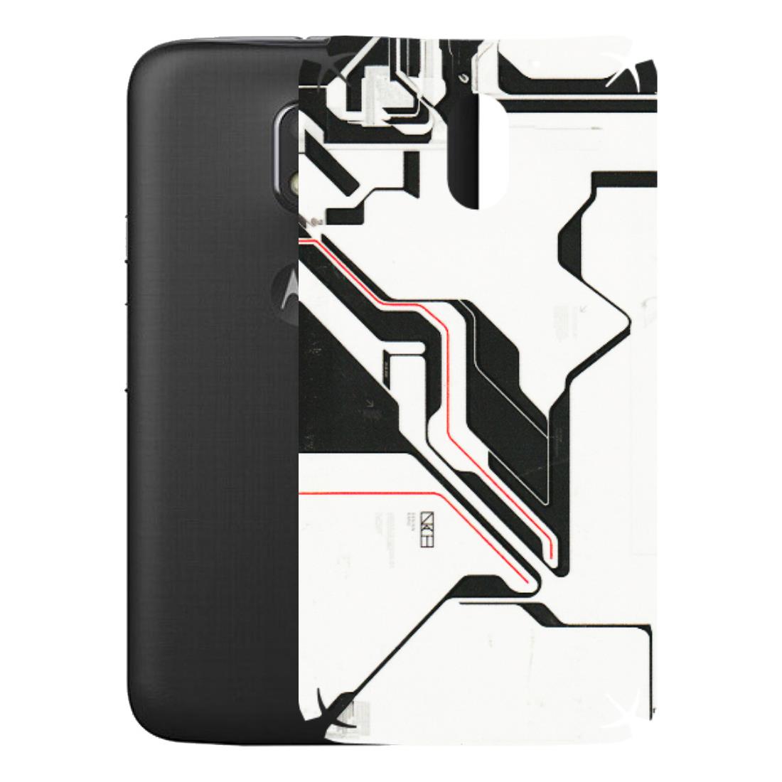 Motorola Phone Skins (All Models) - White Techy Logo - 3D Embossed Finish (L-312) Motorola Moto E3 Power