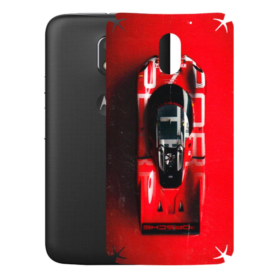 Motorola Phone Skins (All Models) - Red Porsche Car Logo - 3D Embossed Finish (L-315) Motorola Moto E3 Power