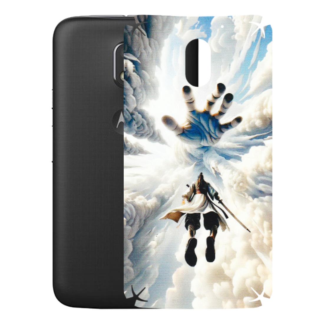 Motorola Phone Skins (All Models) - Big Hand With Monkey King - 3D Embossed Finish (L-323) Motorola Moto E3 Power