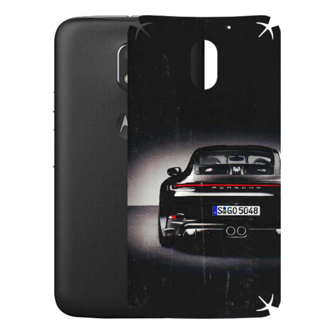 Motorola Phone Skins (All Models) - New Black Porsche GT3 - 3D Embossed Finish (L-327) Motorola Moto E3 Power