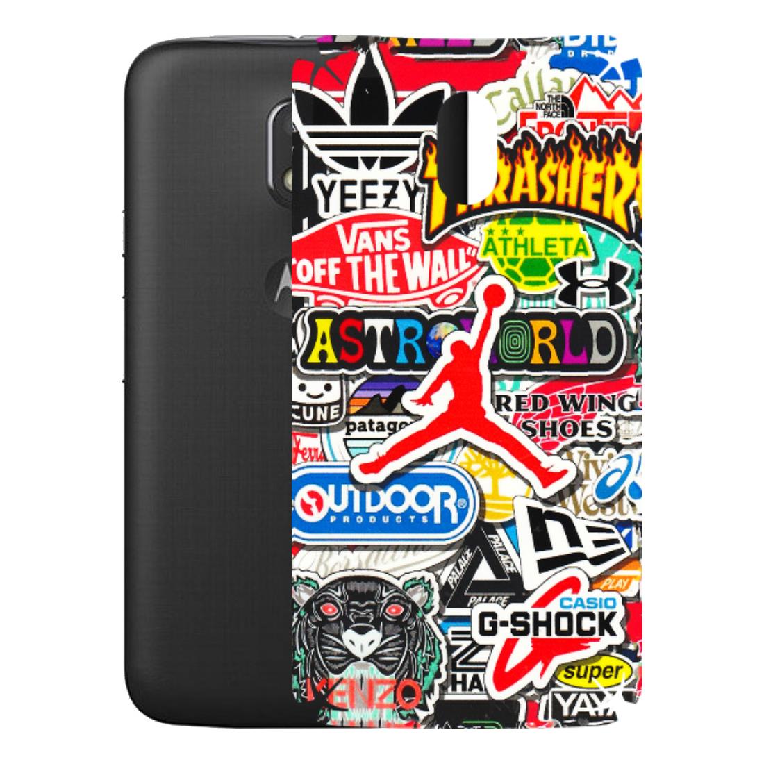 Motorola Phone Skins (All Models) - Multi Brands Sticker Graffiti - 3D Embossed Finish (L-37) Motorola Moto E3 Power