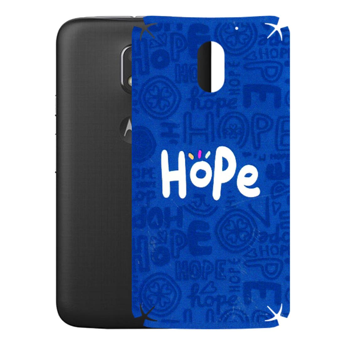 Motorola Phone Skins (All Models) - Hope Doodles Blue - 3D Embossed Finish (L-43) Motorola Moto E3 Power
