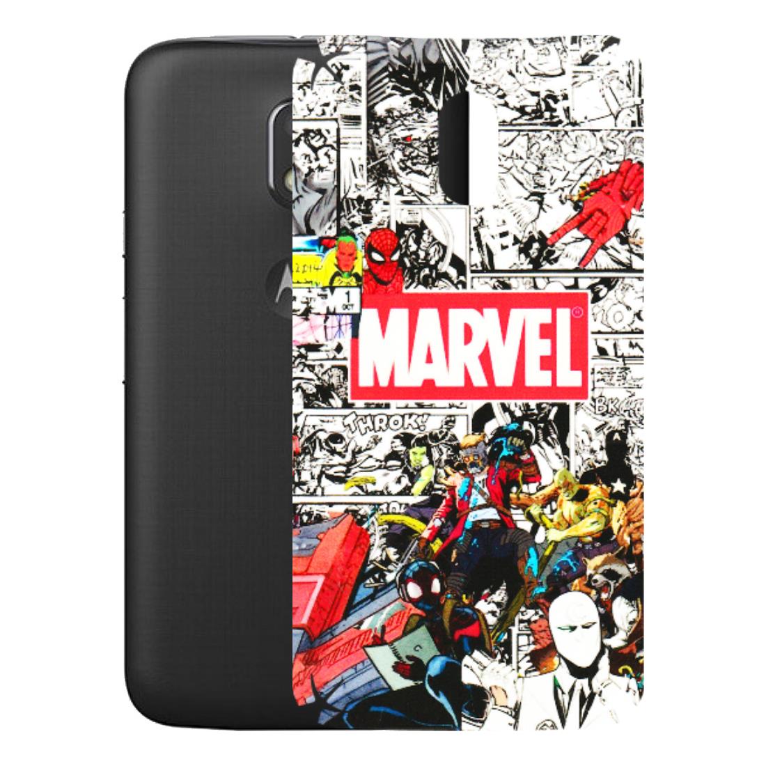 Motorola Phone Skins (All Models) - Marvel Colorful Comic - 3D Embossed Finish (L-64) Motorola Moto E3 Power
