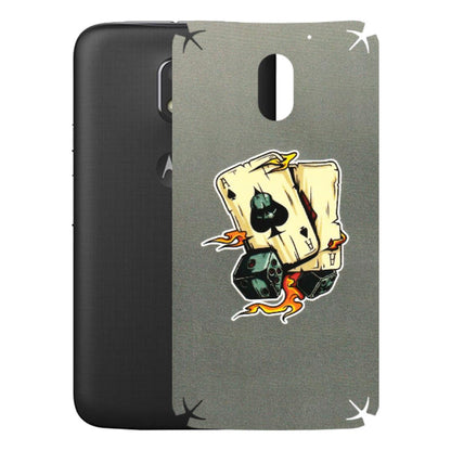 Motorola Phone Skins (All Models) - Grey Cards Of Ace - 3D Embossed Finish (L-77) Motorola Moto E3 Power