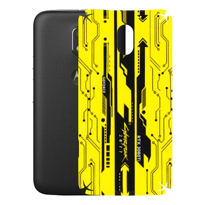 Motorola Phone Skins (All Models) - Yellow Cyberpunk - 3D Embossed Finish (L-93) Motorola Moto E3 Power
