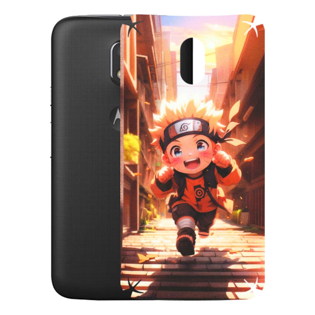 Motorola Phone Skins (All Models) - Naruto Cute Toon Running - Matte Finish (M-04) Motorola Moto E3 Power