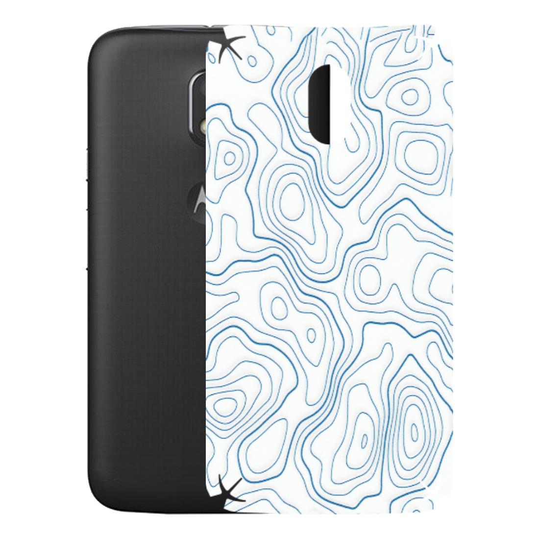 Motorola Phone Skins (All Models) - Blue And White Swirls - Matte Finish (M-139) Motorola Moto E3 Power