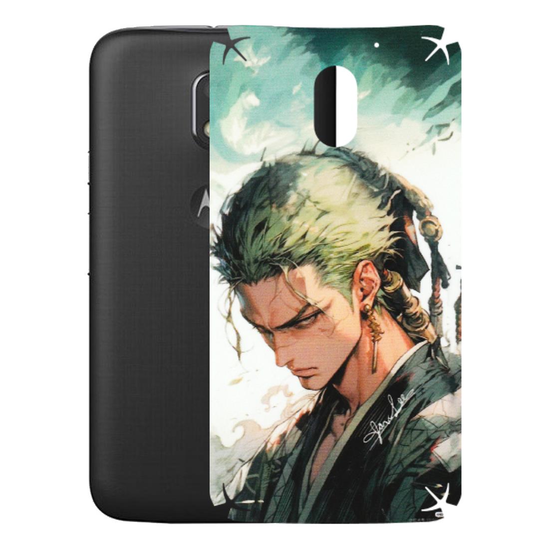 Motorola Phone Skins (All Models) - New Roronoa Zoro One Picece Anime - Matte Finish (M-140) Motorola Moto E3 Power