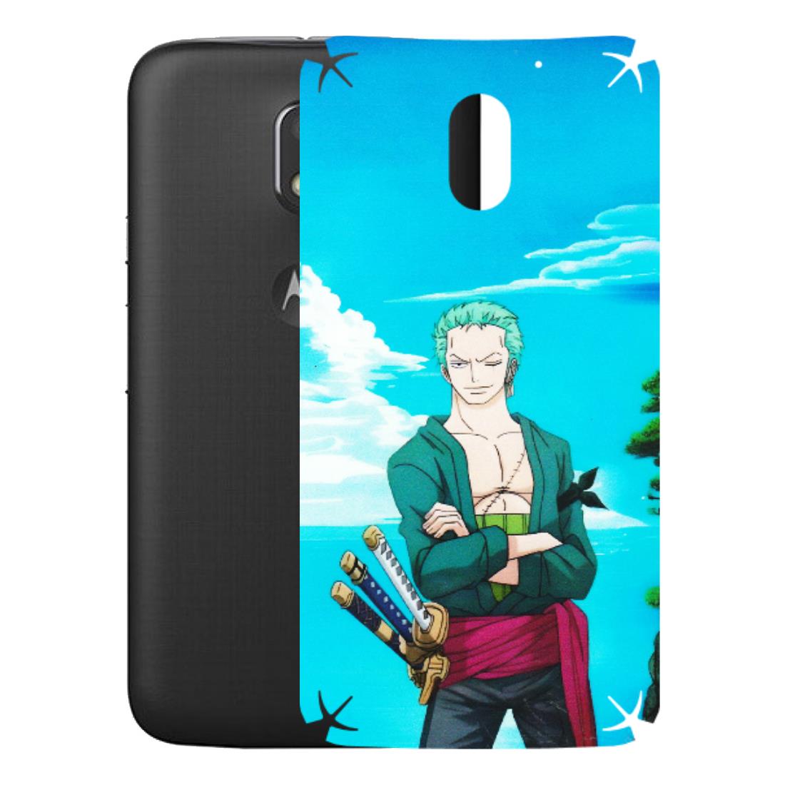 Motorola Phone Skins (All Models) - Cool Swordman Zoro Anime - Matte Finish (M-143) Motorola Moto E3 Power