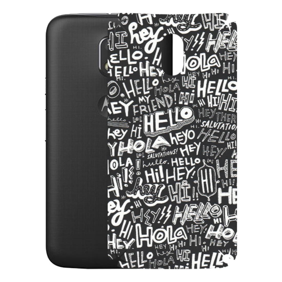 Motorola Phone Skins (All Models) - Hi Hello Doodles - Matte Finish (M-25) Motorola Moto E3 Power