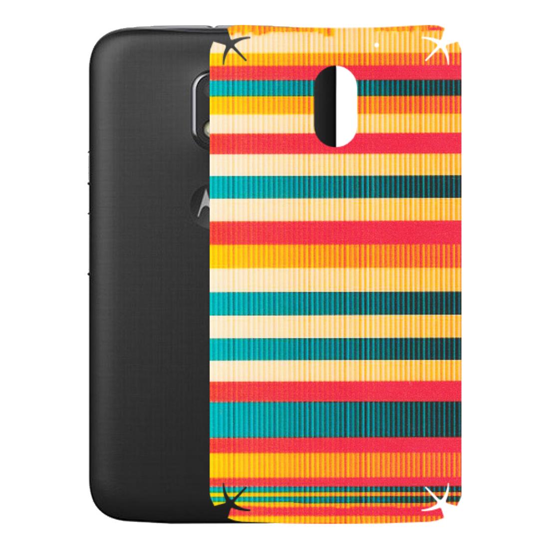 Motorola Phone Skins (All Models) - Colourful Stripes Soothing Effect - Matte Finish (M-86) Motorola Moto E3 Power