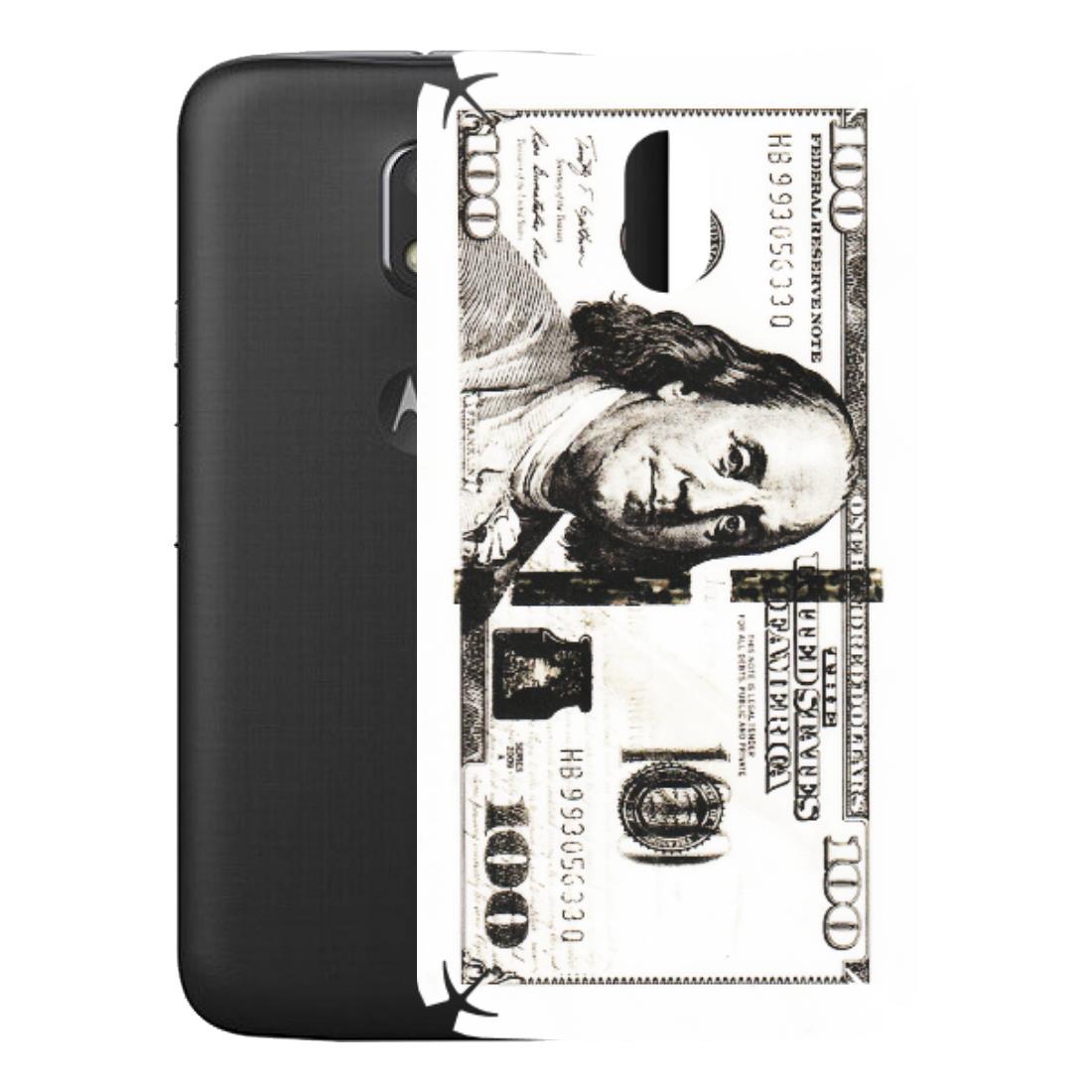 Motorola Phone Skins (All Models) - 100 Dollar Currency - Transparent Finish (T-01) Motorola Moto E3 Power