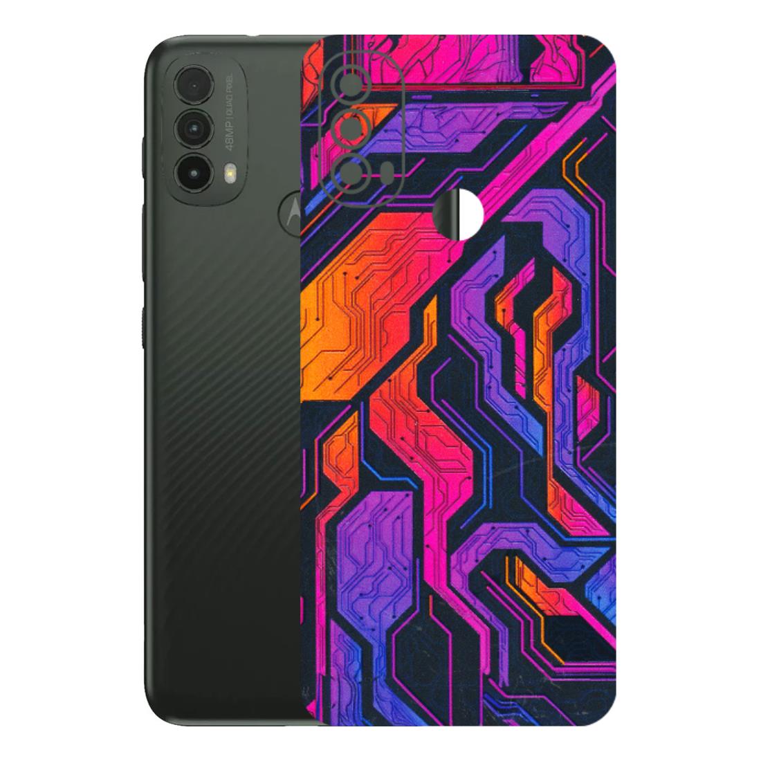 Motorola Phone Skins (All Models) - Tech Circuits Futuristic - 3D Embossed Finish (L-07) Motorola Moto E40