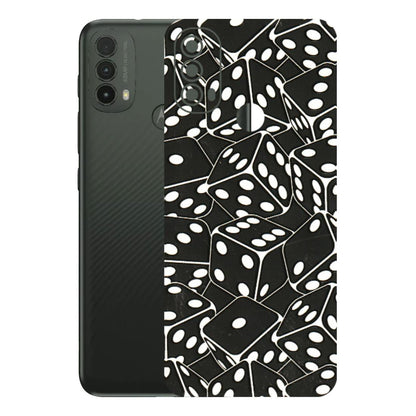 Motorola Phone Skins (All Models) - Big Black Dices - 3D Embossed Finish (L-106) Motorola Moto E40