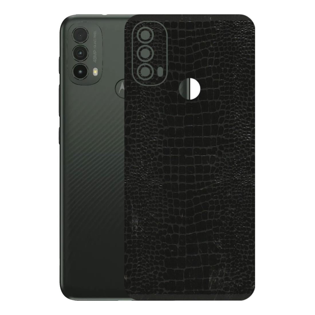 Motorola Phone Skins (All Models) - Snake Leather Black - 3D Embossed Finish (L-107) Motorola Moto E40
