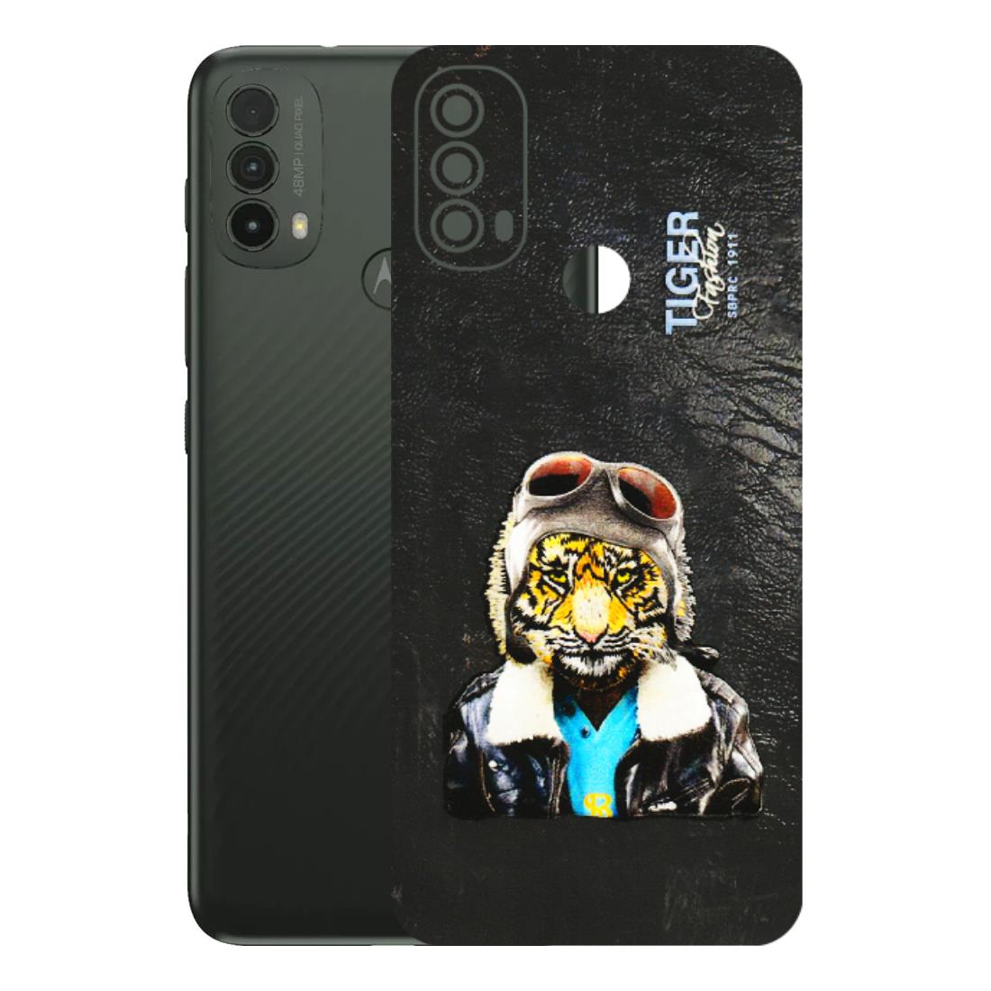 Motorola Phone Skins (All Models) - Rider Tiger - 3D Embossed Finish (L-113) Motorola Moto E40