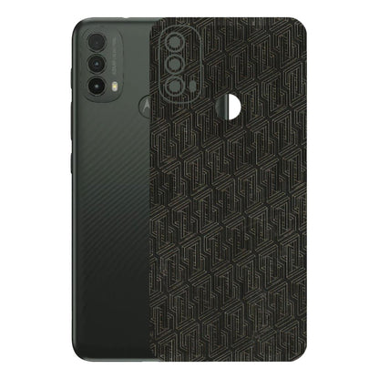 Motorola Phone Skins (All Models) - Black Abstract Pattern - 3D Embossed Finish (L-117) Motorola Moto E40