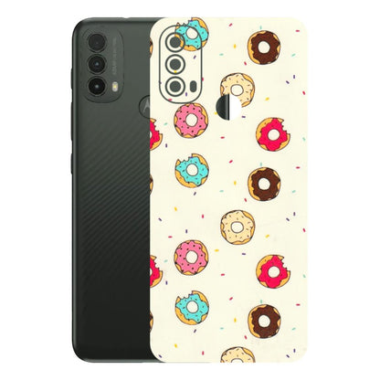Motorola Phone Skins (All Models) - Mini Donuts Doodle Art - 3D Embossed Finish (L-122) Motorola Moto E40